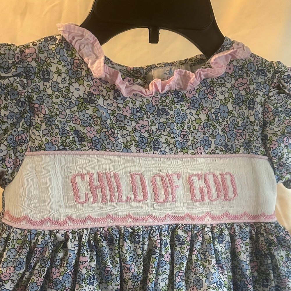Sweet la Rose size 5 Floral Blue and Pink Kids CHILD OF GOD Dress 0008 - Picture 3 of 7